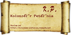 Koloszár Petúnia névjegykártya